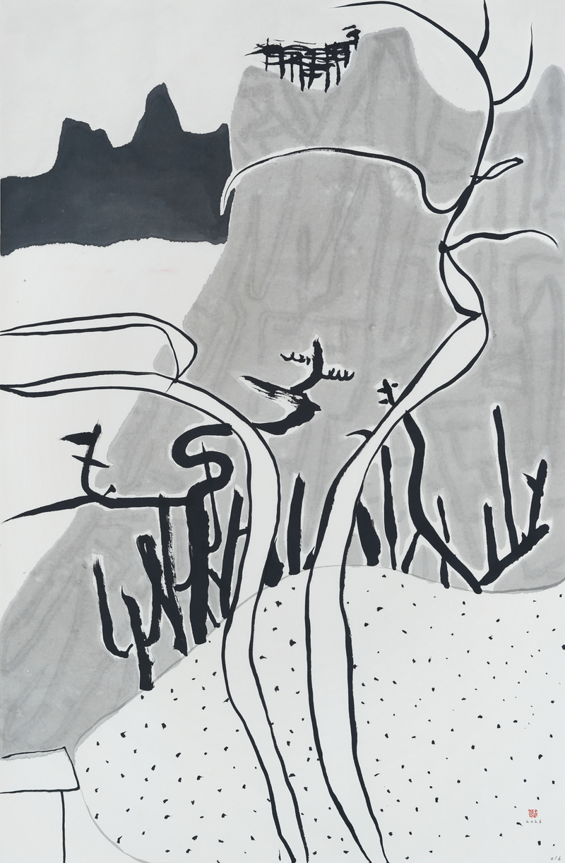 장병언, structure landscape 016, ink_on_paper, painting, 2026
